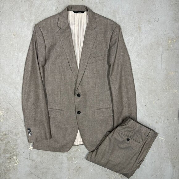 Banana Republic Suit Vitale Barberis Canonico 120s Flannel Wool 2pc 38R 32x31 - Picture 2 of 16